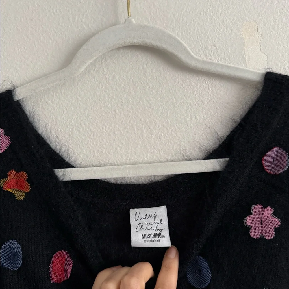 Moschino Cheap & Chic Vintage Y2K Sweater Tank Mohair Blend Floral Detail - Picture 2 of 6